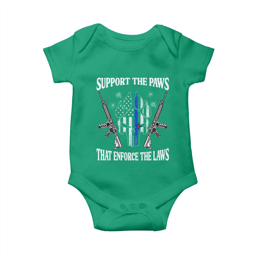 Police K9 Baby Onesie Support The Paws That Enforce The Laws American Flag - Wonder Print Shop