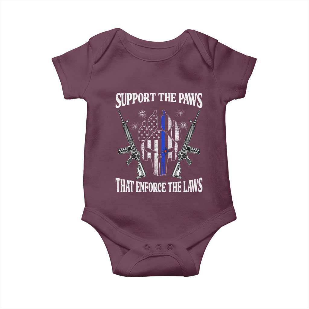 Police K9 Baby Onesie Support The Paws That Enforce The Laws American Flag - Wonder Print Shop
