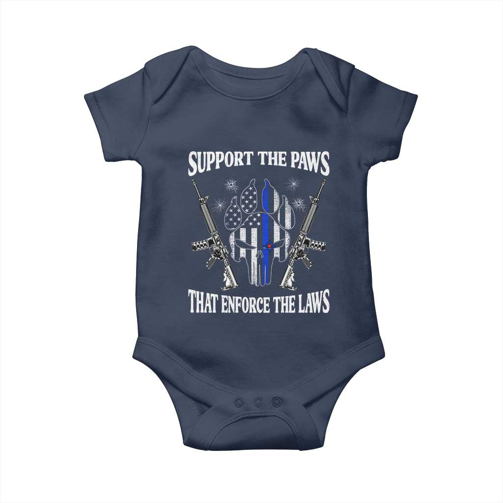 Police K9 Baby Onesie Support The Paws That Enforce The Laws American Flag - Wonder Print Shop