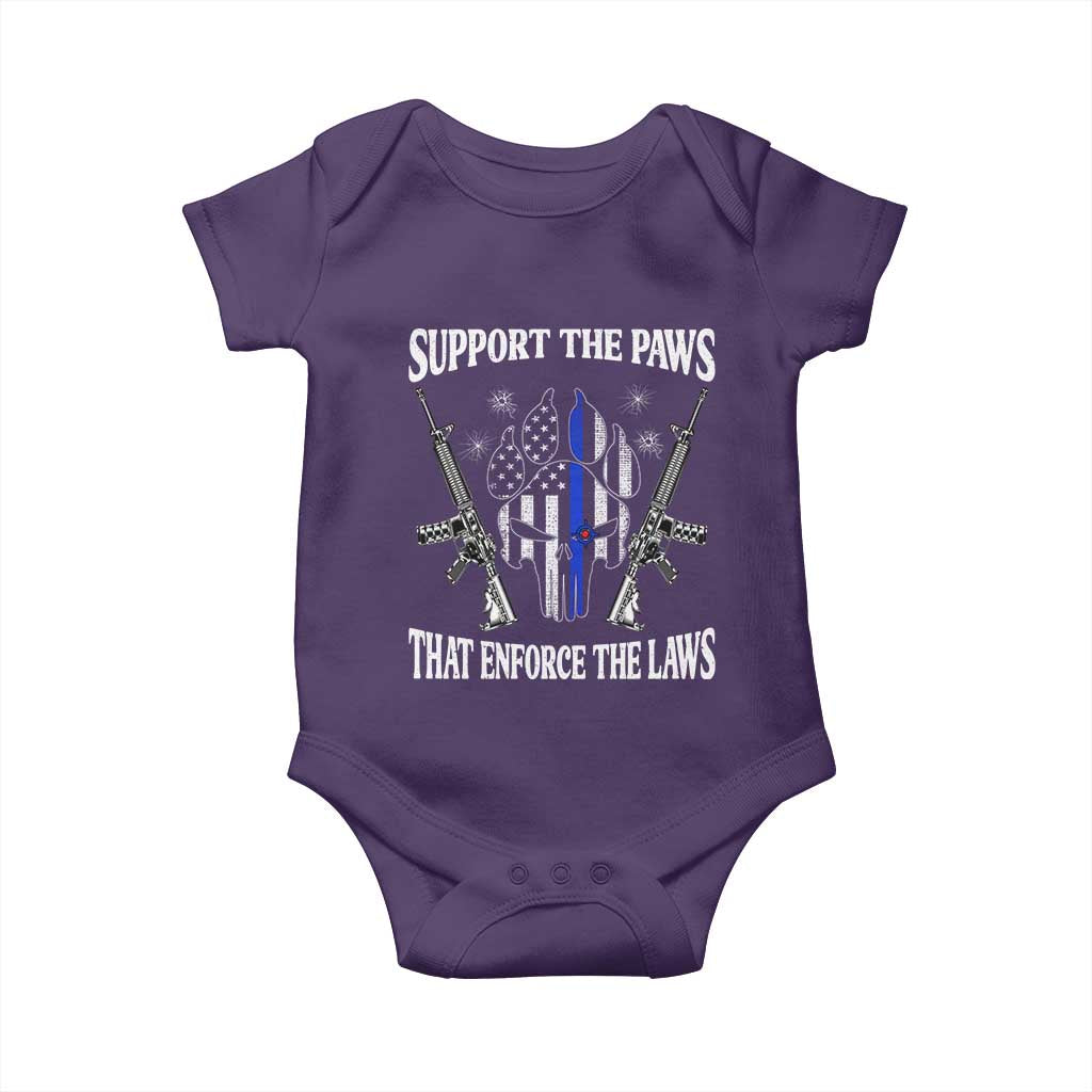 Police K9 Baby Onesie Support The Paws That Enforce The Laws American Flag - Wonder Print Shop