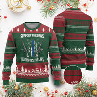 Police K9 Ugly Christmas Sweater Support The Paws That Enforce The Laws American Flag - Wonder Print Shop