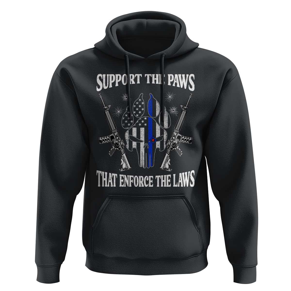 Police K9 Hoodie Support The Paws That Enforce The Laws American Flag - Wonder Print Shop
