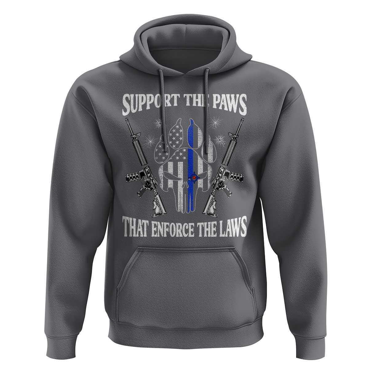 Police K9 Hoodie Support The Paws That Enforce The Laws American Flag - Wonder Print Shop