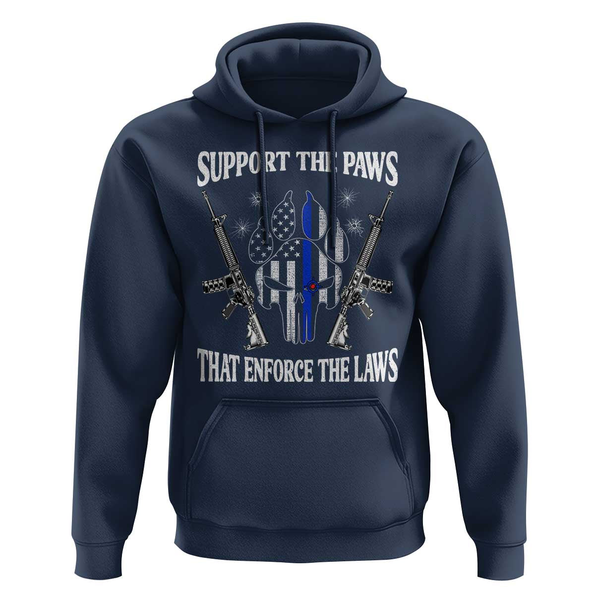Police K9 Hoodie Support The Paws That Enforce The Laws American Flag - Wonder Print Shop