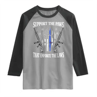 Police K9 Raglan Shirt Support The Paws That Enforce The Laws American Flag - Wonder Print Shop