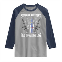 Police K9 Raglan Shirt Support The Paws That Enforce The Laws American Flag - Wonder Print Shop