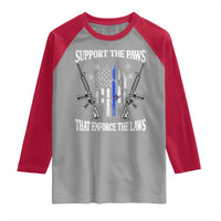 Police K9 Raglan Shirt Support The Paws That Enforce The Laws American Flag - Wonder Print Shop
