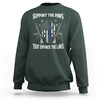 Police K9 Sweatshirt Support The Paws That Enforce The Laws American Flag - Wonder Print Shop