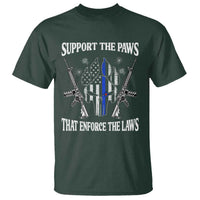 Police K9 T Shirt Support The Paws That Enforce The Laws American Flag - Wonder Print Shop