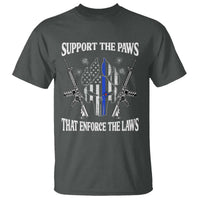 Police K9 T Shirt Support The Paws That Enforce The Laws American Flag - Wonder Print Shop