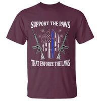 Police K9 T Shirt Support The Paws That Enforce The Laws American Flag - Wonder Print Shop