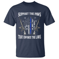 Police K9 T Shirt Support The Paws That Enforce The Laws American Flag - Wonder Print Shop