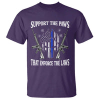 Police K9 T Shirt Support The Paws That Enforce The Laws American Flag - Wonder Print Shop