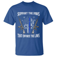 Police K9 T Shirt Support The Paws That Enforce The Laws American Flag - Wonder Print Shop