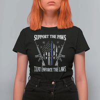 Police K9 T Shirt For Women Support The Paws That Enforce The Laws American Flag - Wonder Print Shop