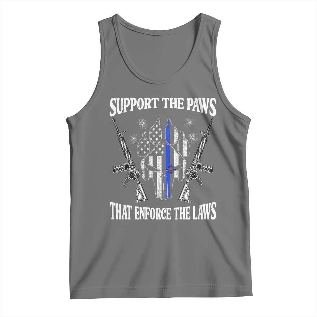 Police K9 Tank Top Support The Paws That Enforce The Laws American Flag - Wonder Print Shop