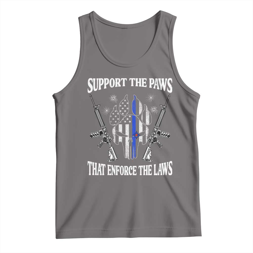 Police K9 Tank Top Support The Paws That Enforce The Laws American Flag - Wonder Print Shop