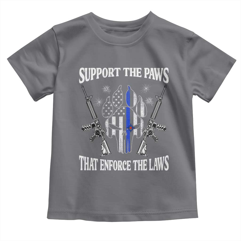 Police K9 Toddler T Shirt Support The Paws That Enforce The Laws American Flag - Wonder Print Shop