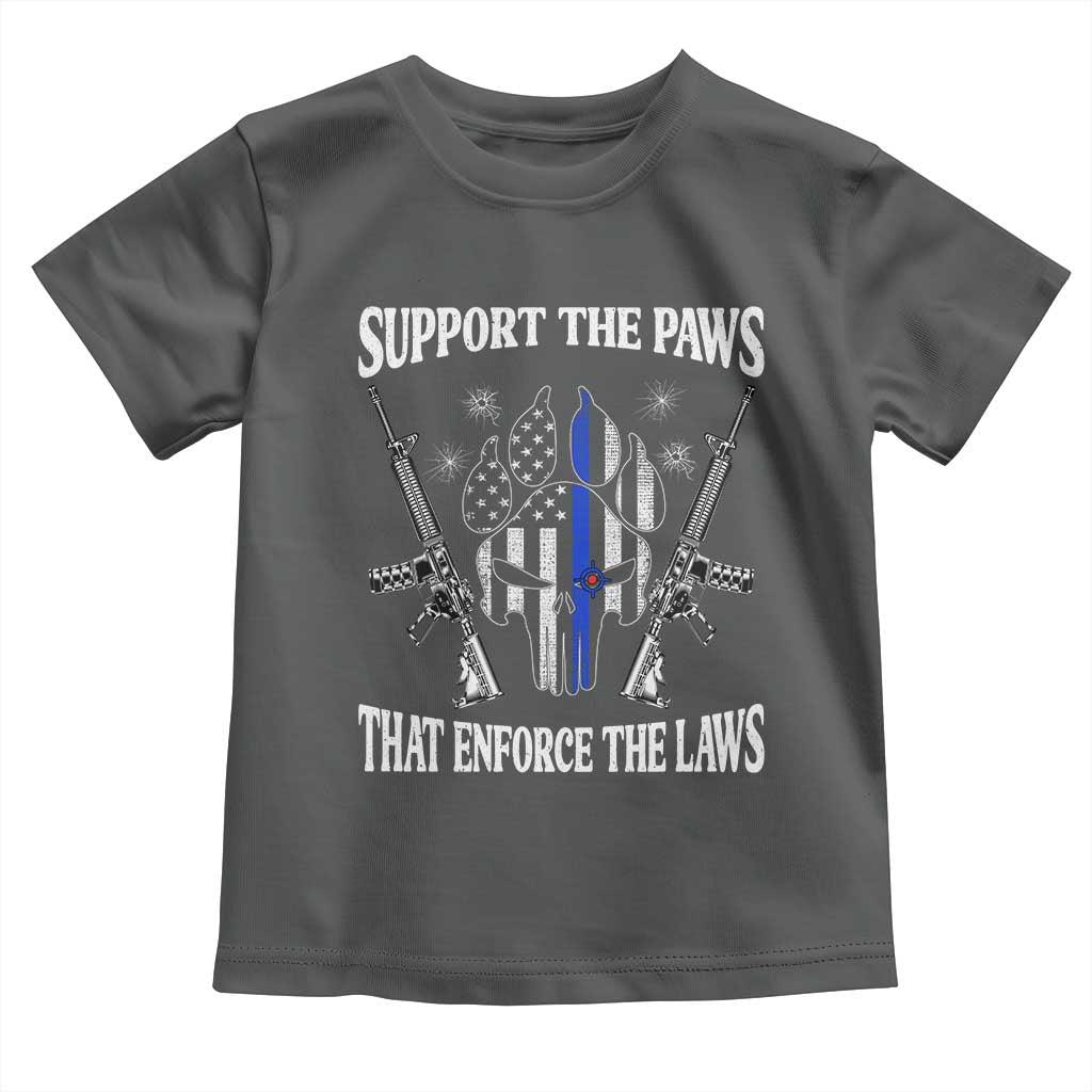 Police K9 Toddler T Shirt Support The Paws That Enforce The Laws American Flag - Wonder Print Shop