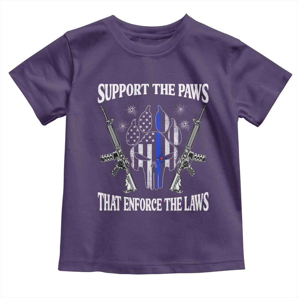 Police K9 Toddler T Shirt Support The Paws That Enforce The Laws American Flag - Wonder Print Shop