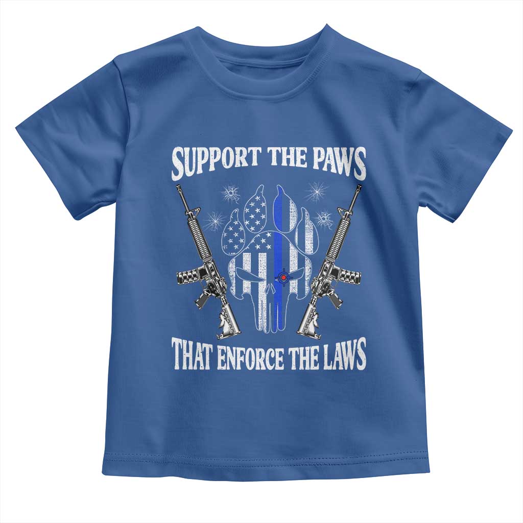 Police K9 Toddler T Shirt Support The Paws That Enforce The Laws American Flag - Wonder Print Shop