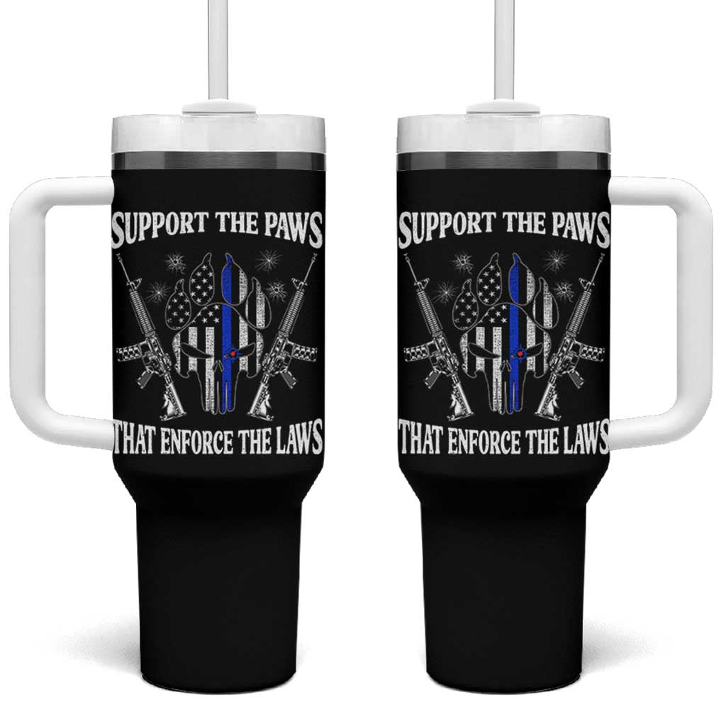 Police K9 Tumbler With Handle Support The Paws That Enforce The Laws American Flag - Wonder Print Shop