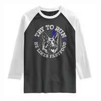 Funny Police K9 Raglan Shirt Try To Run He Like Fast Food - Wonder Print Shop