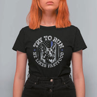 Funny Police K9 T Shirt For Women Try To Run He Like Fast Food - Wonder Print Shop