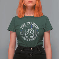 Funny Police K9 T Shirt For Women Try To Run He Like Fast Food - Wonder Print Shop