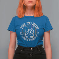 Funny Police K9 T Shirt For Women Try To Run He Like Fast Food - Wonder Print Shop