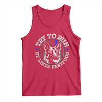 Funny Police K9 Tank Top Try To Run He Like Fast Food - Wonder Print Shop