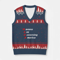 Morons Are Governing America V-Neck Knit Sweater Vest - Wonder Print Shop