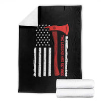 The Legend Has Retired Firefighter Throw Blanket Vintage Retirement Gifts Fireman American Flag - Wonder Print Shop