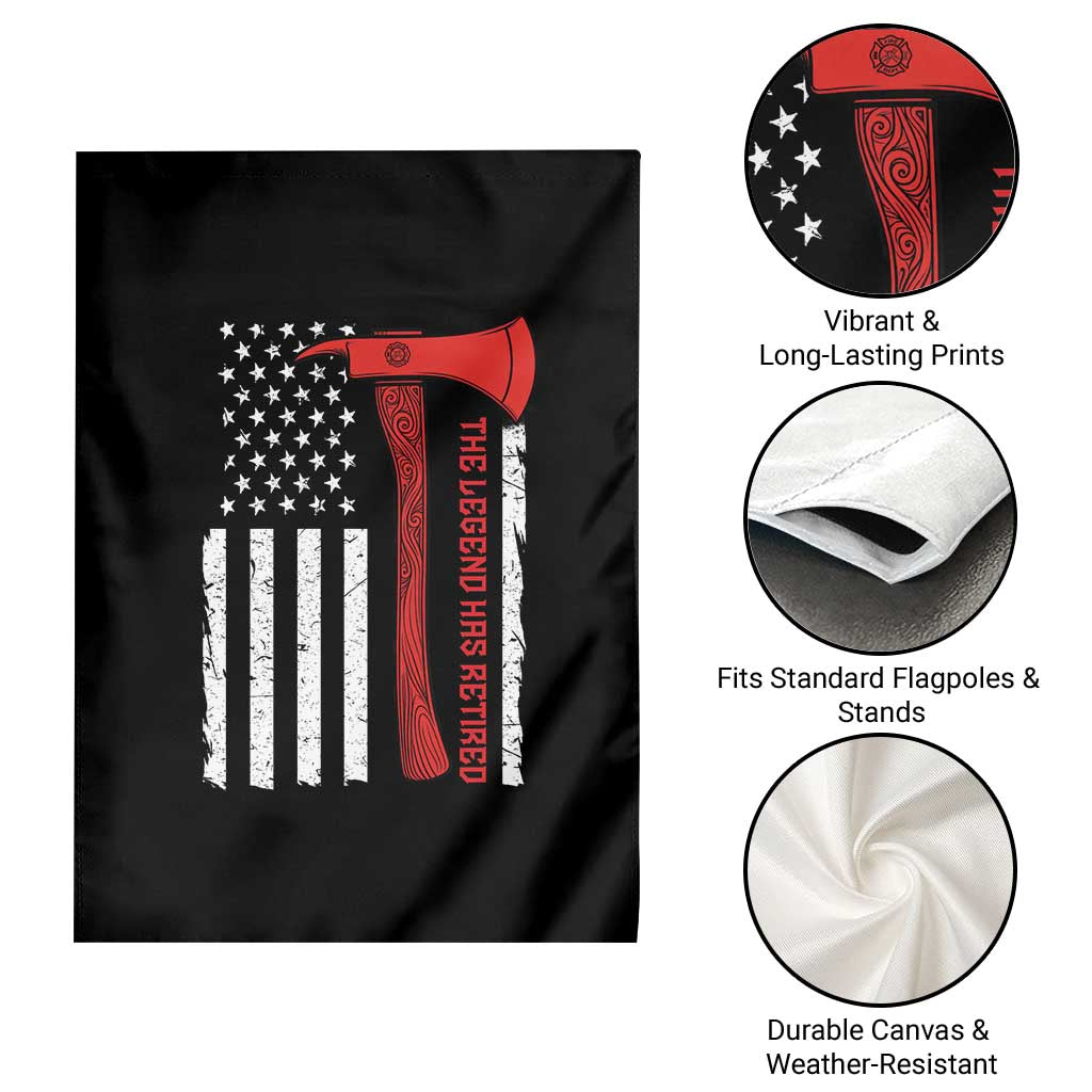 The Legend Has Retired Firefighter Garden Flag Vintage Retirement Gifts Fireman American Flag - Wonder Print Shop
