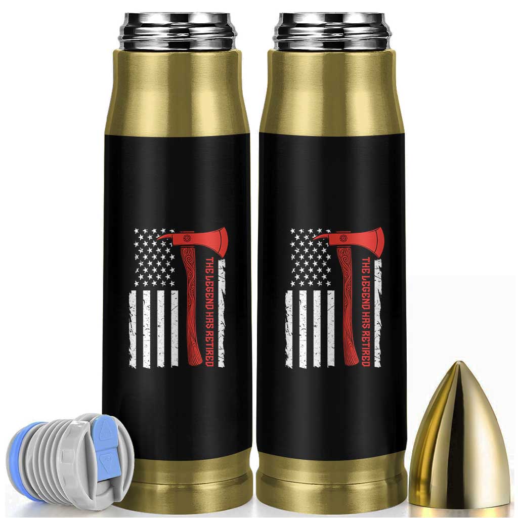 The Legend Has Retired Firefighter Bullet Tumbler Vintage Retirement Gifts Fireman American Flag - Wonder Print Shop