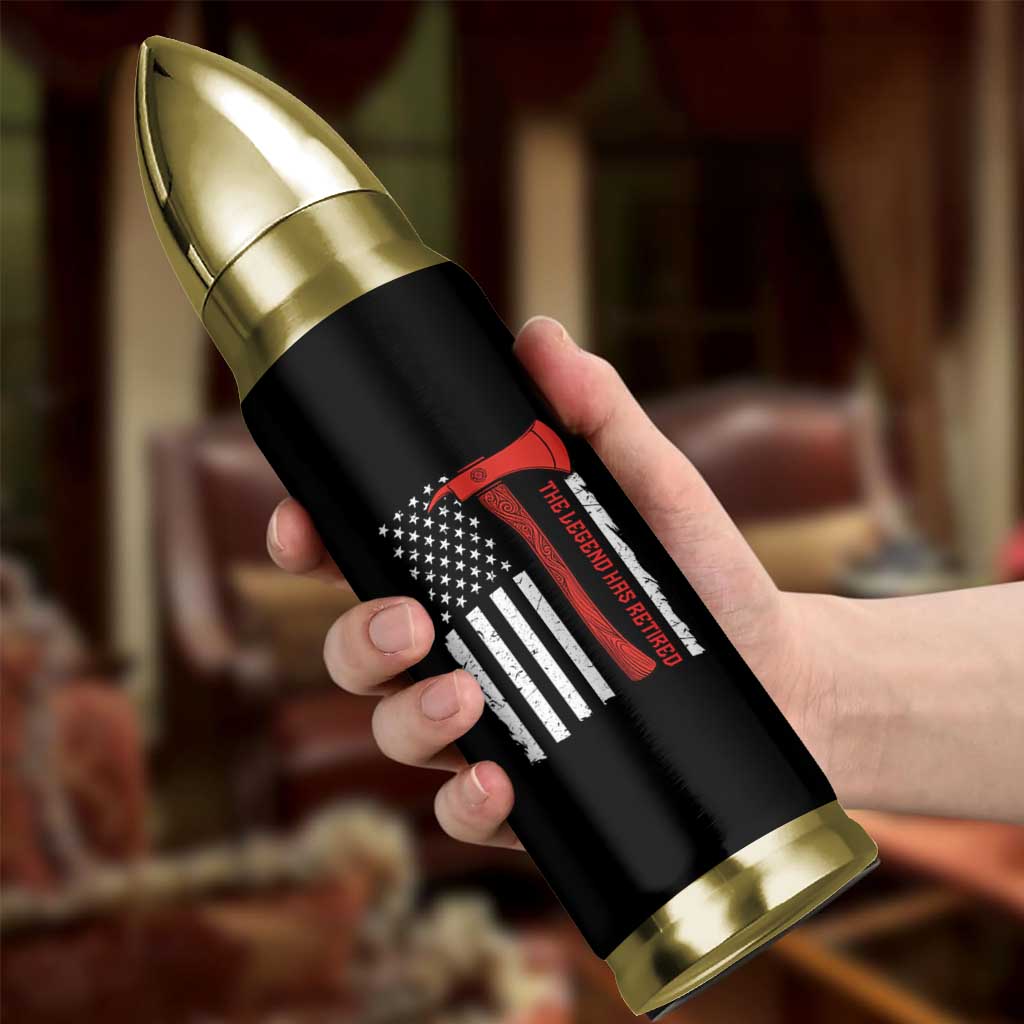 The Legend Has Retired Firefighter Bullet Tumbler Vintage Retirement Gifts Fireman American Flag - Wonder Print Shop