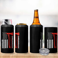 The Legend Has Retired Firefighter 4 in 1 Can Cooler Tumbler Vintage Retirement Gifts Fireman American Flag - Wonder Print Shop