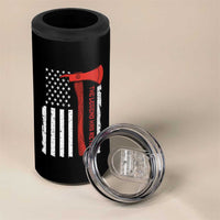 The Legend Has Retired Firefighter 4 in 1 Can Cooler Tumbler Vintage Retirement Gifts Fireman American Flag - Wonder Print Shop