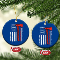 The Legend Has Retired Firefighter Ceramic Ornament Vintage Retirement Gifts Fireman American Flag - Wonder Print Shop