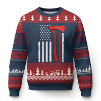 The Legend Has Retired Firefighter Ugly Christmas Sweater Vintage Retirement Gifts Fireman American Flag - Wonder Print Shop