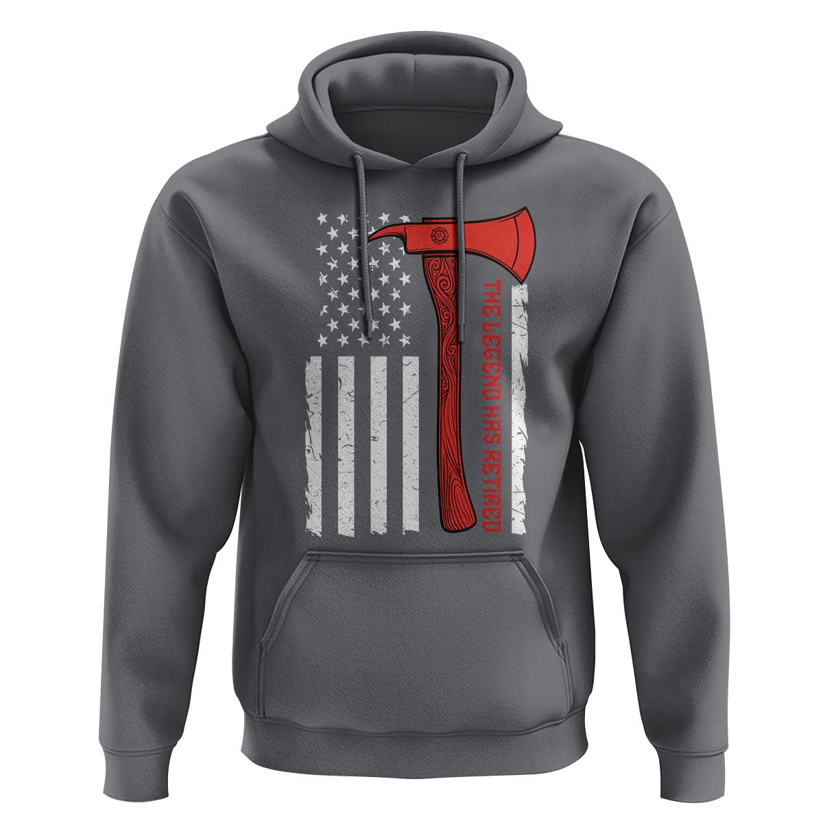 The Legend Has Retired Firefighter Hoodie Vintage Retirement Gifts Fireman American Flag - Wonder Print Shop
