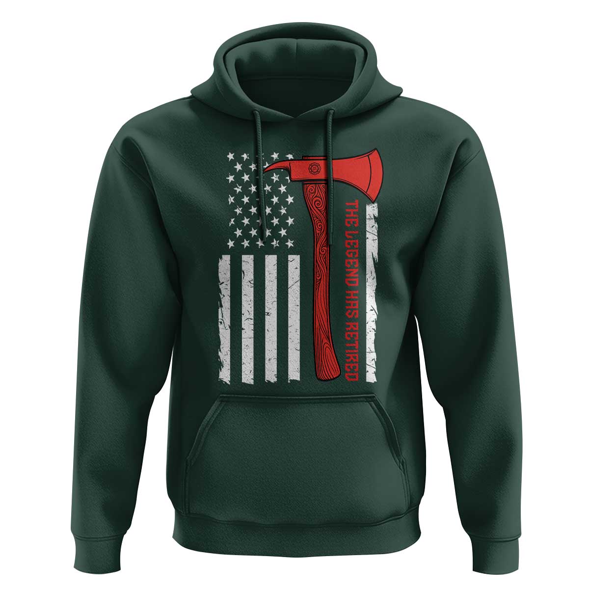 The Legend Has Retired Firefighter Hoodie Vintage Retirement Gifts Fireman American Flag - Wonder Print Shop
