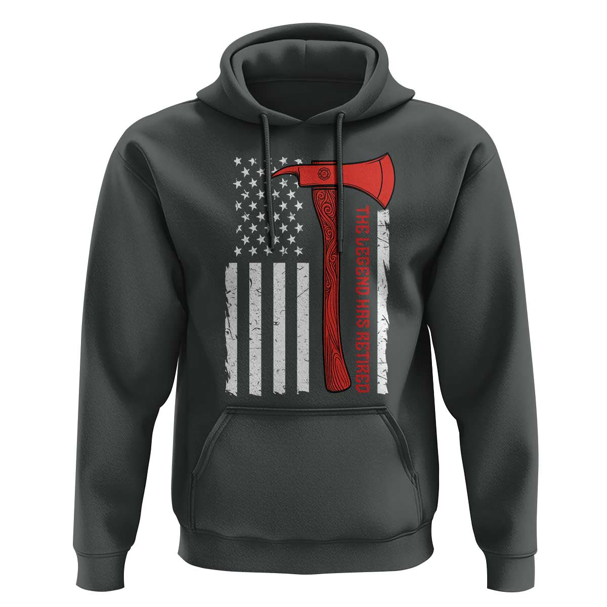 The Legend Has Retired Firefighter Hoodie Vintage Retirement Gifts Fireman American Flag - Wonder Print Shop