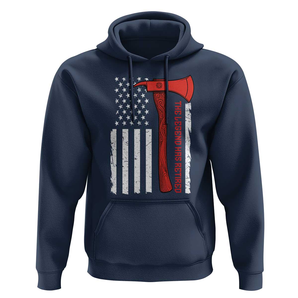 The Legend Has Retired Firefighter Hoodie Vintage Retirement Gifts Fireman American Flag - Wonder Print Shop