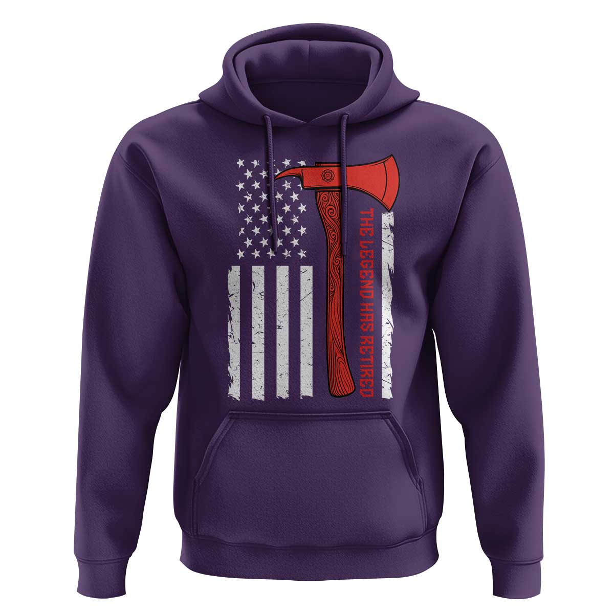 The Legend Has Retired Firefighter Hoodie Vintage Retirement Gifts Fireman American Flag - Wonder Print Shop