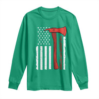 The Legend Has Retired Firefighter Long Sleeve Shirt Vintage Retirement Gifts Fireman American Flag - Wonder Print Shop