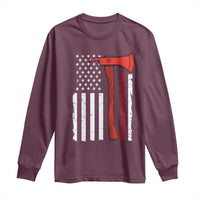The Legend Has Retired Firefighter Long Sleeve Shirt Vintage Retirement Gifts Fireman American Flag - Wonder Print Shop