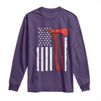 The Legend Has Retired Firefighter Long Sleeve Shirt Vintage Retirement Gifts Fireman American Flag - Wonder Print Shop