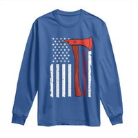 The Legend Has Retired Firefighter Long Sleeve Shirt Vintage Retirement Gifts Fireman American Flag - Wonder Print Shop