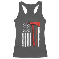 The Legend Has Retired Firefighter Racerback Tank Top Vintage Retirement Gifts Fireman American Flag - Wonder Print Shop